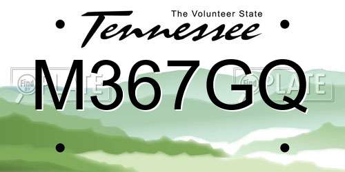 M367GQ Tennessee License Plate