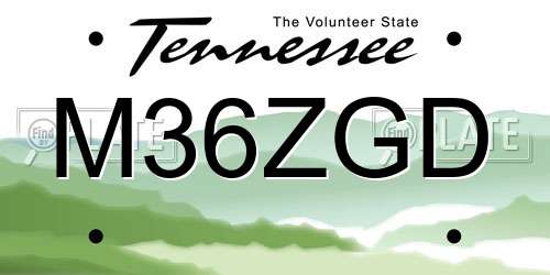 M36ZGD Tennessee License Plate