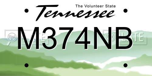 M374NB Tennessee License Plate