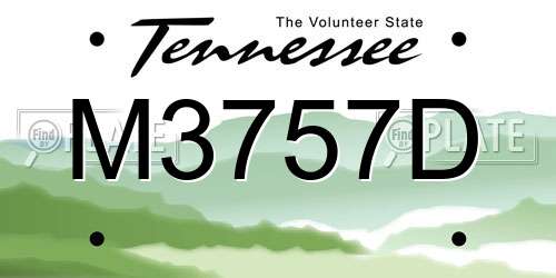 M3757D Tennessee License Plate