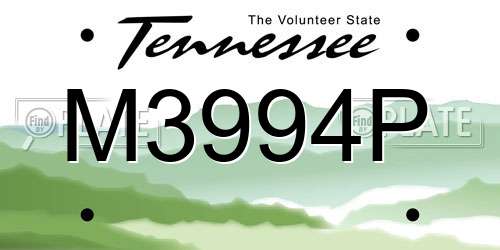 M3994P Tennessee License Plate
