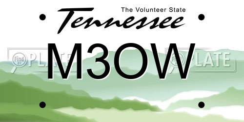 M3OW Tennessee License Plate