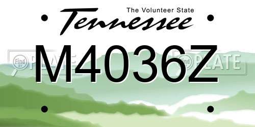 M4036Z Tennessee License Plate