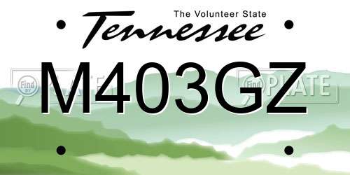 M403GZ Tennessee License Plate