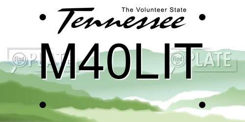 M40LIT Tennessee License Plate