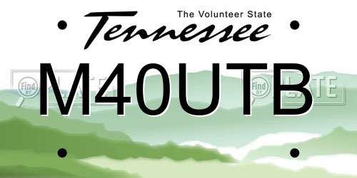 M40UTB Tennessee License Plate