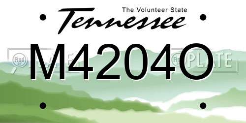 M4204O Tennessee License Plate