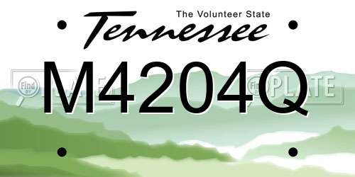 M4204Q Tennessee License Plate