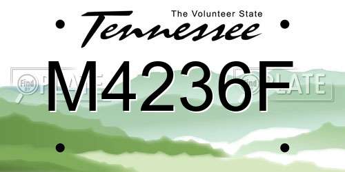 M4236F Tennessee License Plate