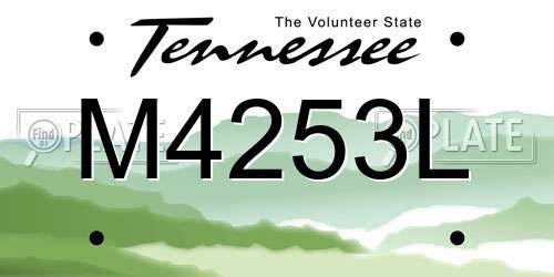 M4253L Tennessee License Plate
