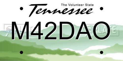 M42DAO Tennessee License Plate