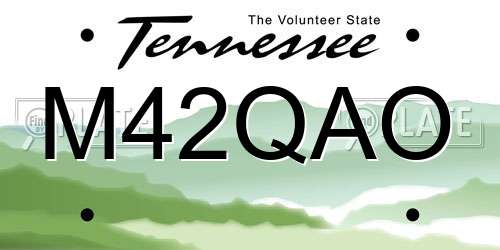 M42QAO Tennessee License Plate