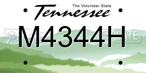 M4344H Tennessee License Plate