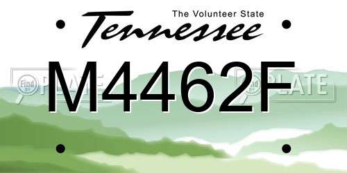 M4462F Tennessee License Plate