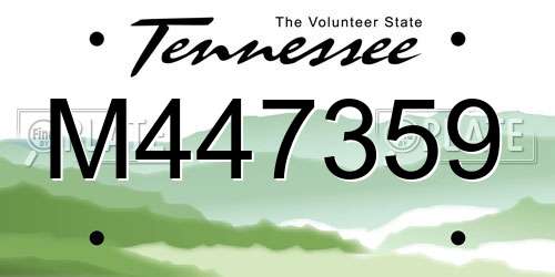 M447359 Tennessee License Plate