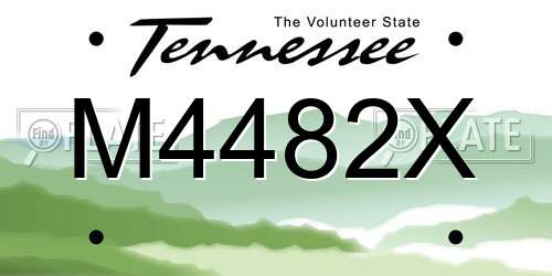 M4482X Tennessee License Plate