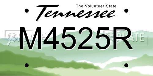 M4525R Tennessee License Plate