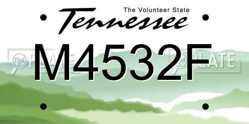 M4532F Tennessee License Plate