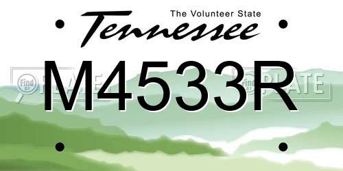 M4533R Tennessee License Plate