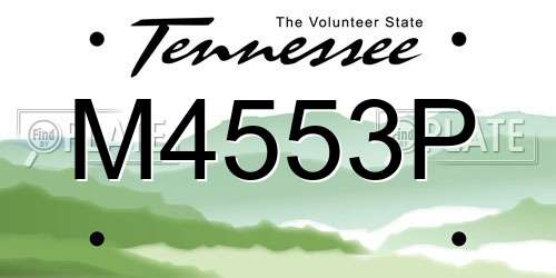M4553P Tennessee License Plate