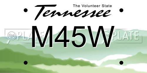 M45W Tennessee License Plate