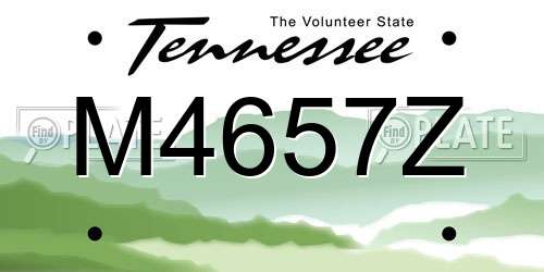 M4657Z Tennessee License Plate