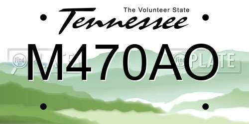 M470AO Tennessee License Plate