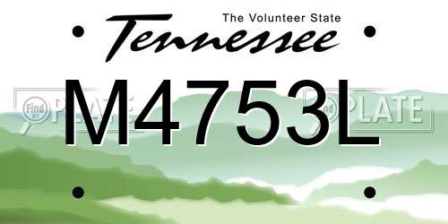 M4753L Tennessee License Plate