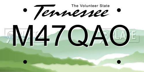 M47QAO Tennessee License Plate