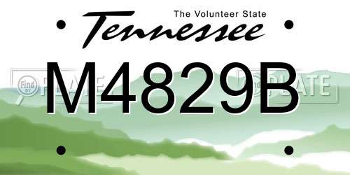 M4829B Tennessee License Plate