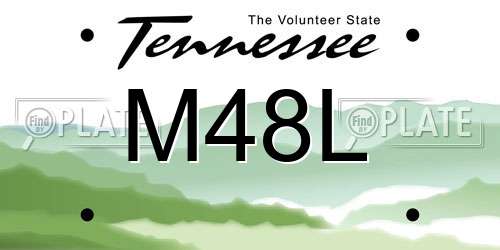 M48L Tennessee License Plate