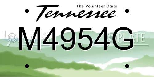 M4954G Tennessee License Plate