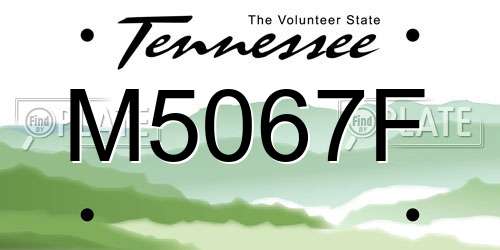 M5067F Tennessee License Plate