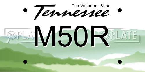 M50R Tennessee License Plate