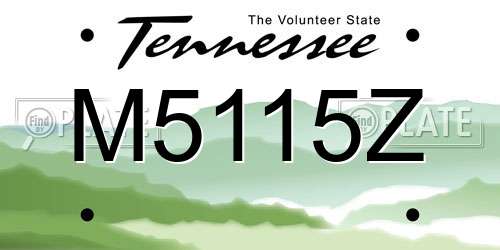 M5115Z Tennessee License Plate
