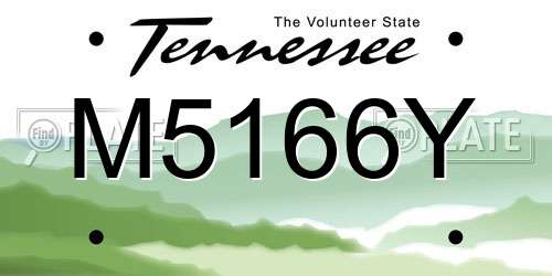 M5166Y Tennessee License Plate