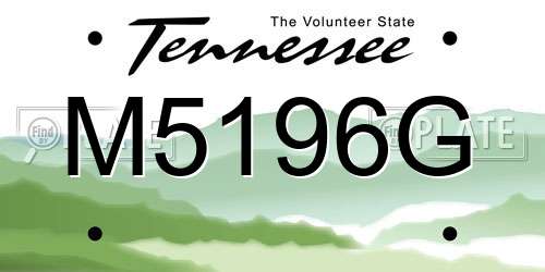 M5196G Tennessee License Plate