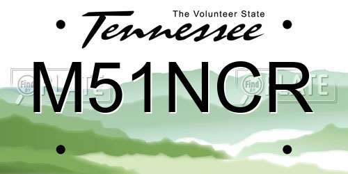 M51NCR Tennessee License Plate
