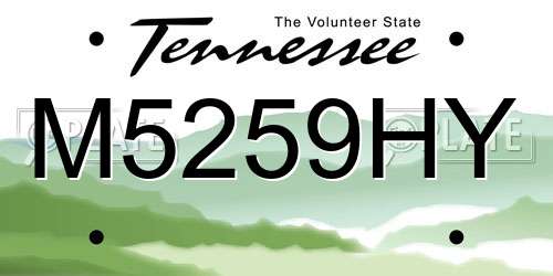 M5259HY Tennessee License Plate