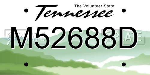 M52688D Tennessee License Plate