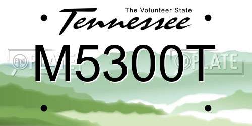 M5300T Tennessee License Plate