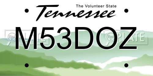 M53DOZ Tennessee License Plate