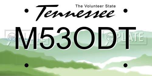 M53ODT Tennessee License Plate
