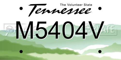 M5404V Tennessee License Plate