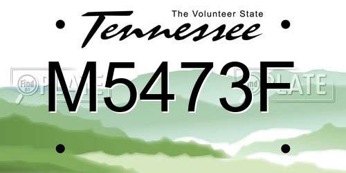 M5473F Tennessee License Plate