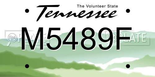 M5489F Tennessee License Plate