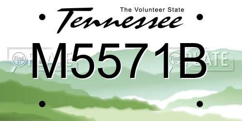 M5571B Tennessee License Plate