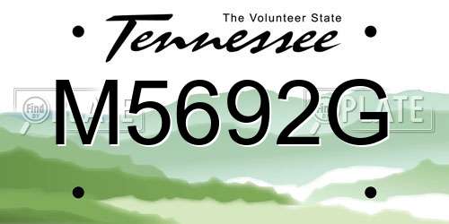 M5692G Tennessee License Plate
