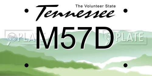 M57D Tennessee License Plate