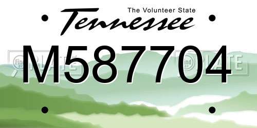 M587704 Tennessee License Plate